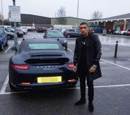 Conor Benn with a brand new Porsche after his win against Steven Backhouse.